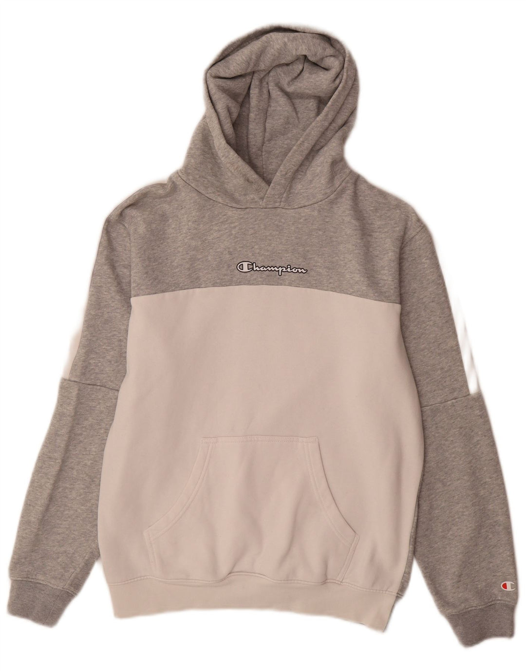 Champion Mens Hoodie Jumper Small Grey Colourblock