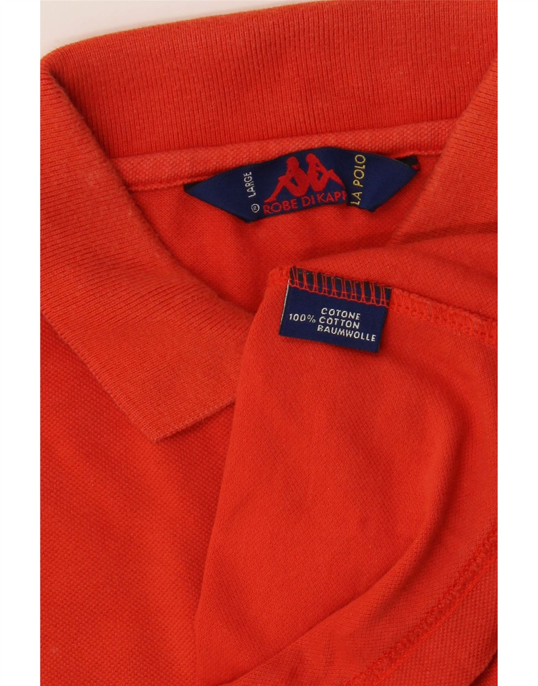 KAPPA Mens Polo Shirt Large Orange Cotton