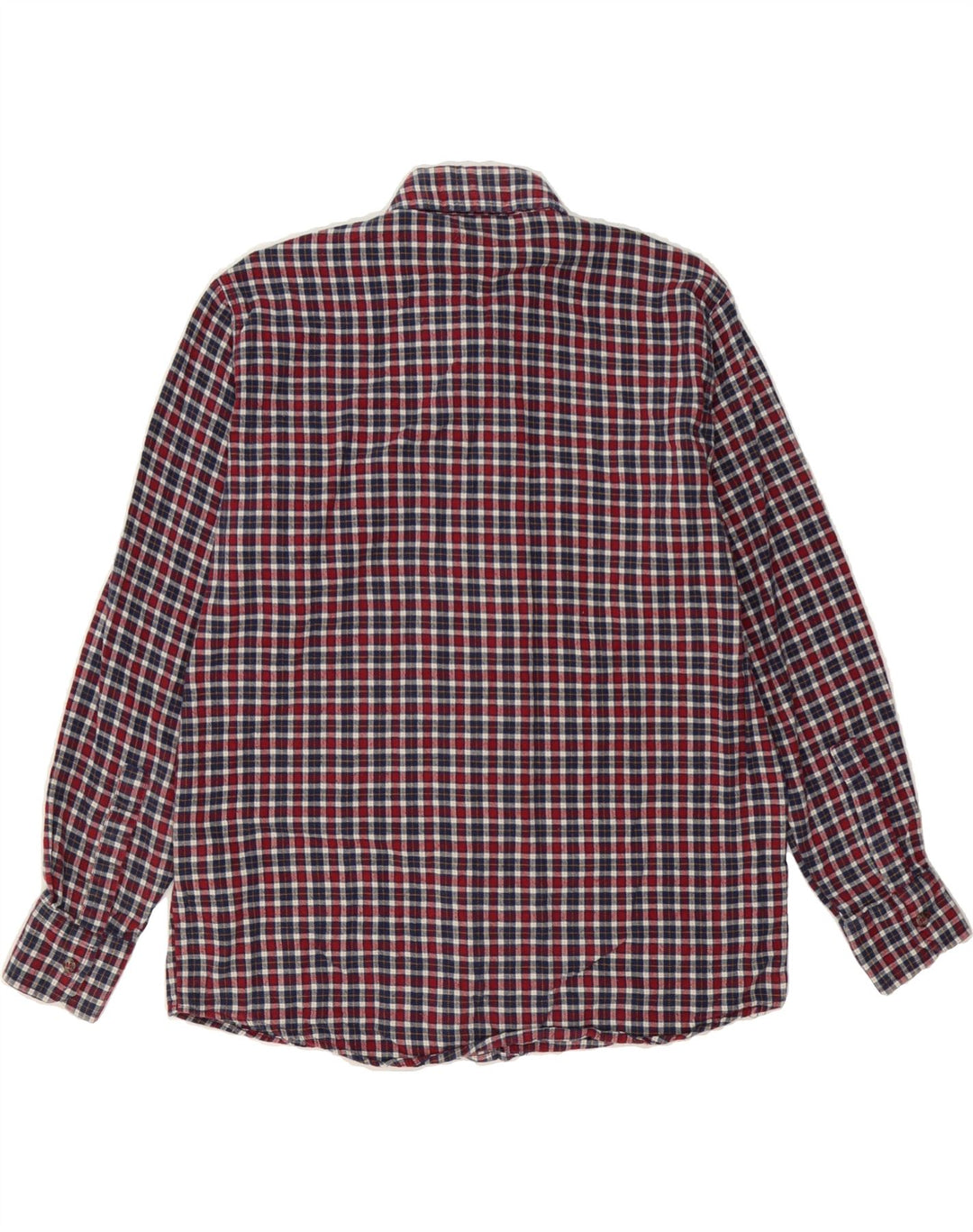 SEA BARRIER Mens Flannel Shirt Medium Burgundy Check Cotton Vintage Sea Barrier and Second-Hand Sea Barrier from Messina Hembry 