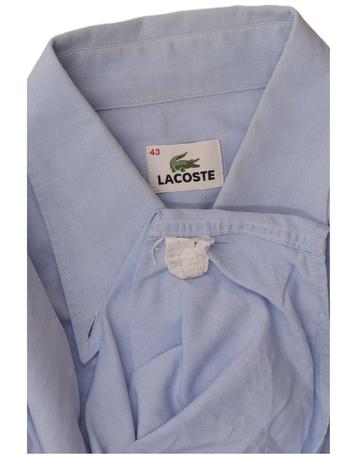 LACOSTE Mens Shirt Size 43 Large Blue Cotton