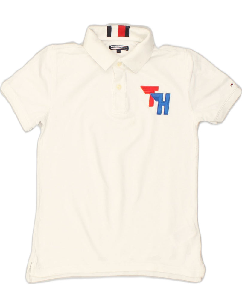 TOMMY HILFIGER Boys Polo Shirt 13-14 Years White Cotton | Vintage Tommy Hilfiger | Thrift | Second-Hand Tommy Hilfiger | Used Clothing | Messina Hembry 