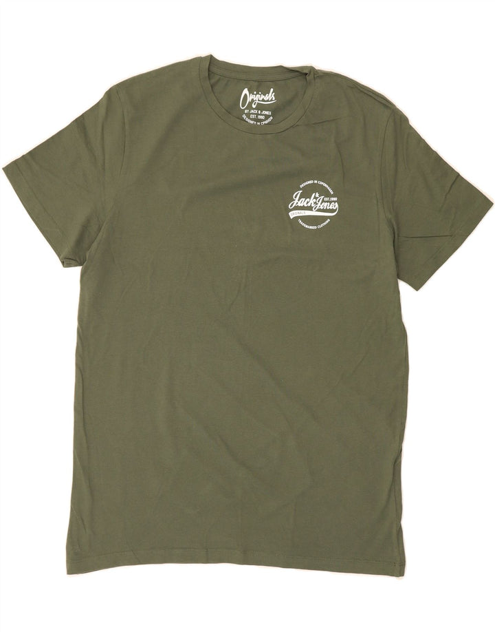 JACK & JONES Mens T-Shirt Top XL Khaki Cotton Vintage Jack & Jones and Second-Hand Jack & Jones from Messina Hembry 