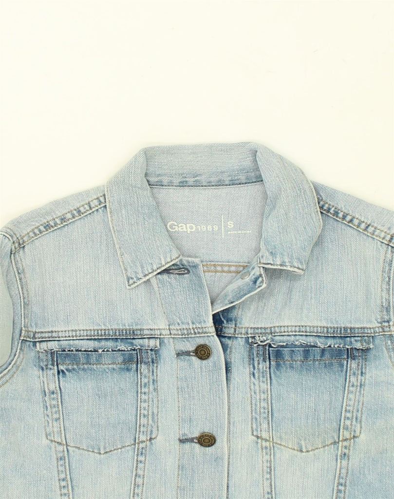 GAP Womens Denim Jacket UK 10 Small Blue Cotton | Vintage Gap | Thrift | Second-Hand Gap | Used Clothing | Messina Hembry 