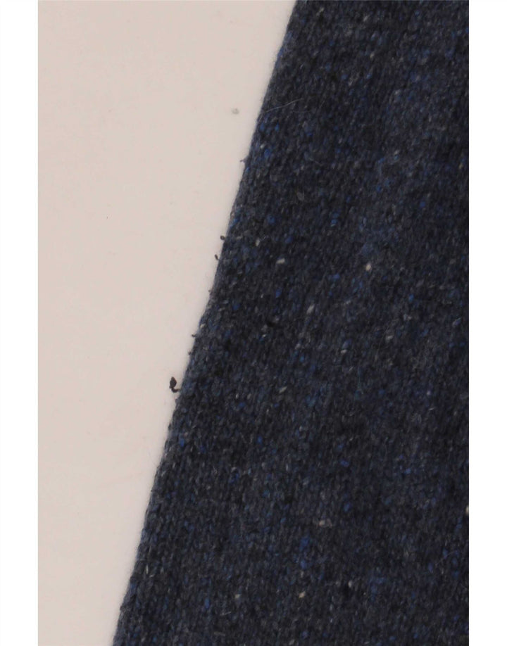 White Stuff Mens Button Neck Jumper Sweater Large Navy Blue Flecked