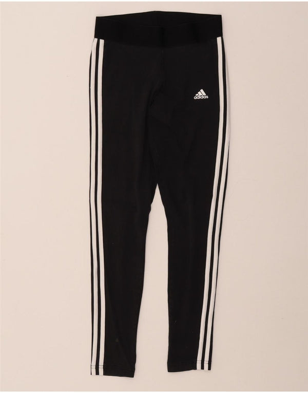 ADIDAS Womens Tight Fit Leggings UK 8/10 Small  Black Cotton