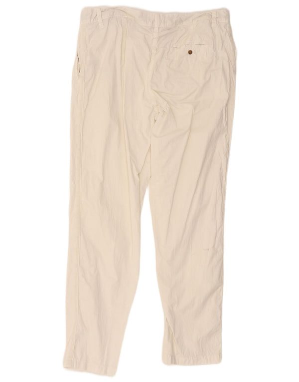 Marks & Spencer Womens Straight Chino Trousers UK 16 Large W36 L29 White