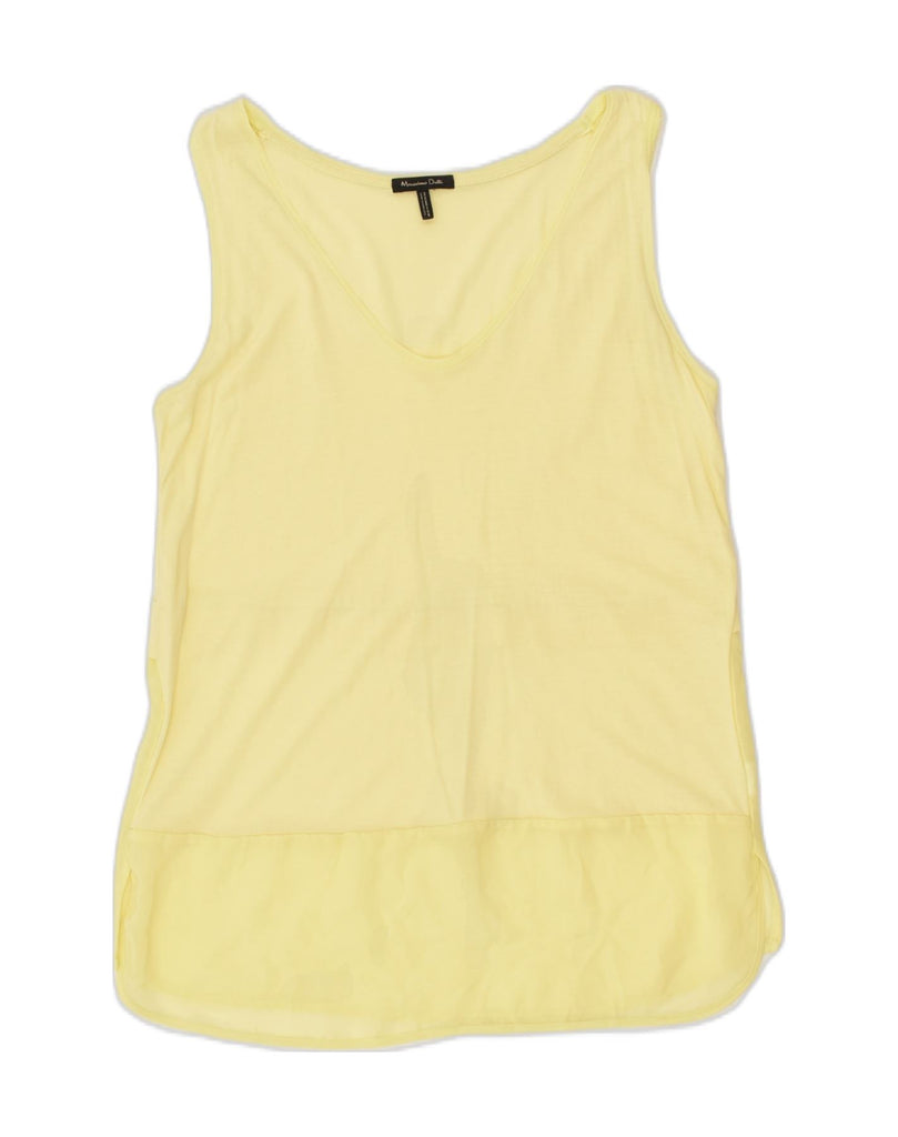 MASSIMO DUTTI Womens Vest Top UK 10 Small Yellow | Vintage Massimo Dutti | Thrift | Second-Hand Massimo Dutti | Used Clothing | Messina Hembry 