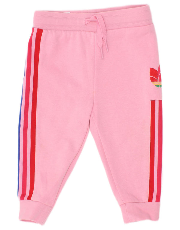 Adidas Baby Girls Graphic Joggers Tracksuit Trousers 9-12 Months Pink