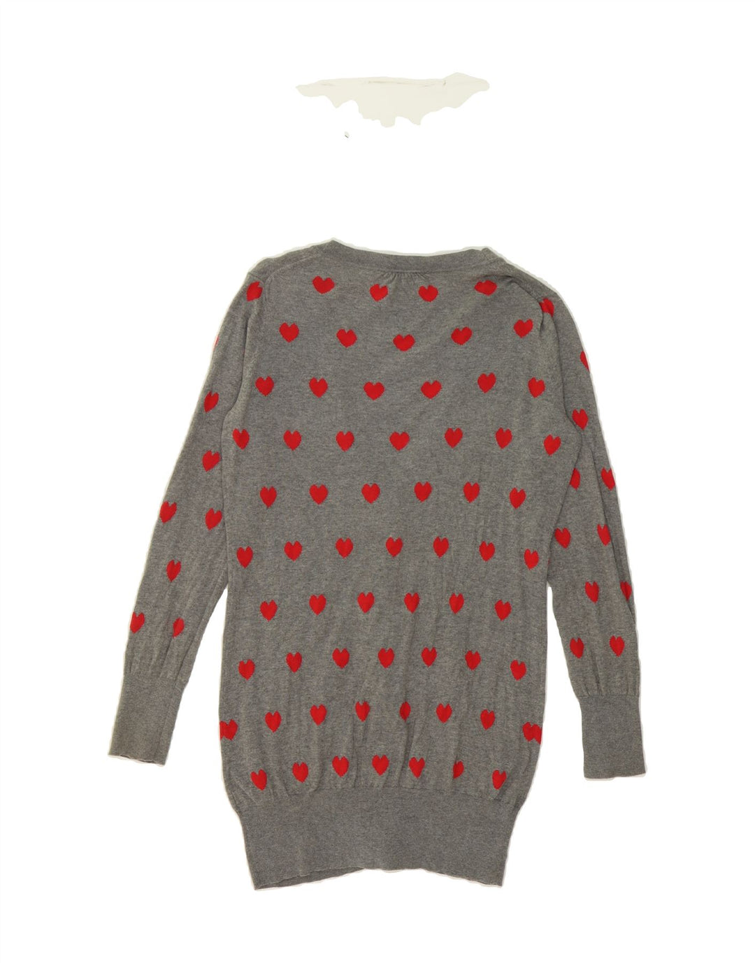OASIS Womens Cardigan Sweater UK 12 Medium Grey Spotted Cotton Heart Vintage Oasis and Second-Hand Oasis from Messina Hembry 