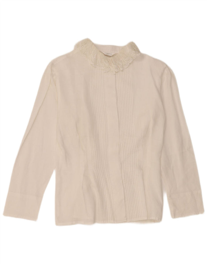 Hammer Womens Shirt Blouse EU 40 Medium White Ramie