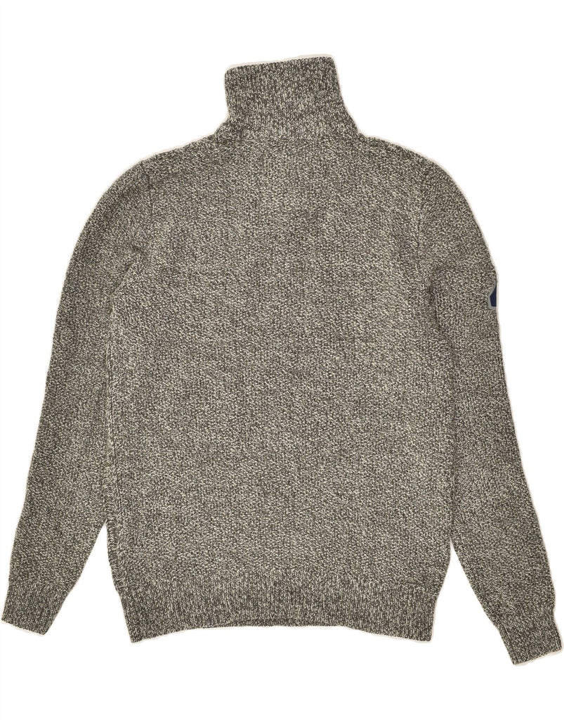 JACK & JONES Mens Zip Neck Jumper Sweater Small Grey Acrylic | Vintage Jack & Jones | Thrift | Second-Hand Jack & Jones | Used Clothing | Messina Hembry 