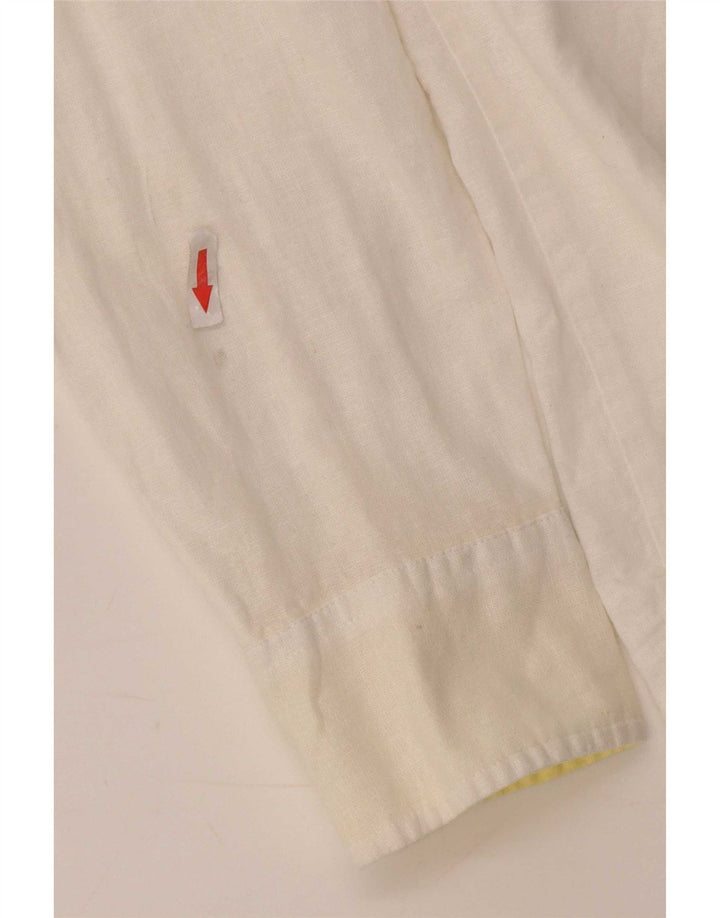 Pierre Cardin Mens Shirt Large White Linen