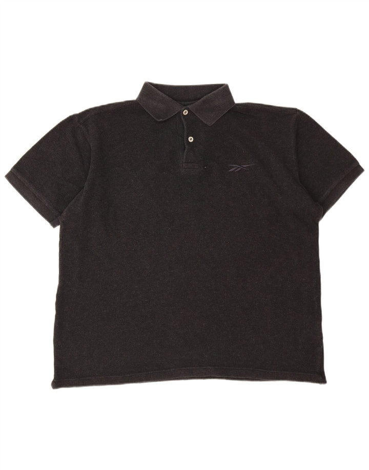 Reebok Mens Polo Shirt Large Grey Cotton