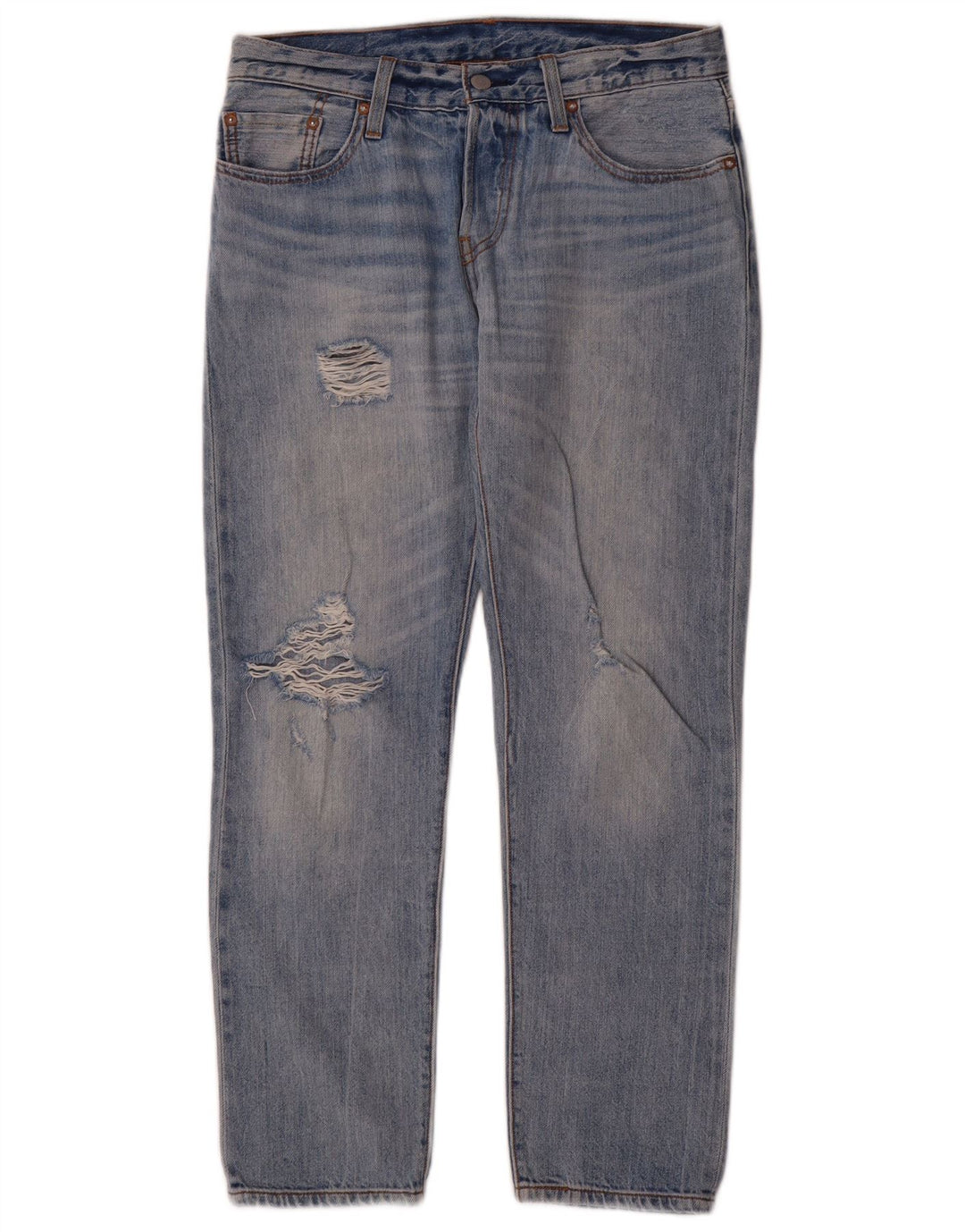 Levi's Womens 501 CT Distressed Straight Jeans W26 L29 Blue