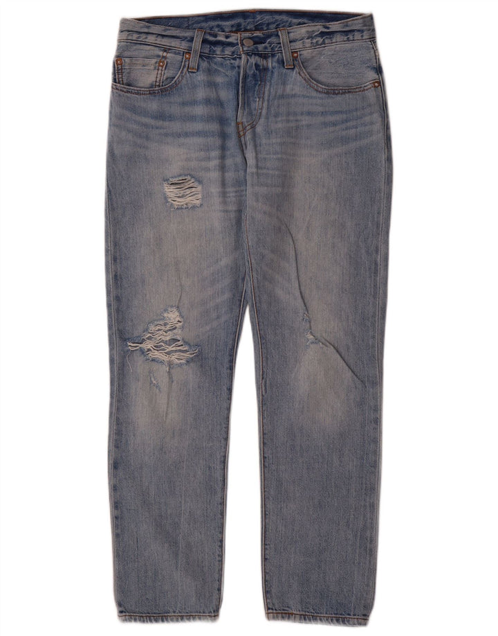 Levi's Womens 501 CT Distressed Straight Jeans W26 L29 Blue