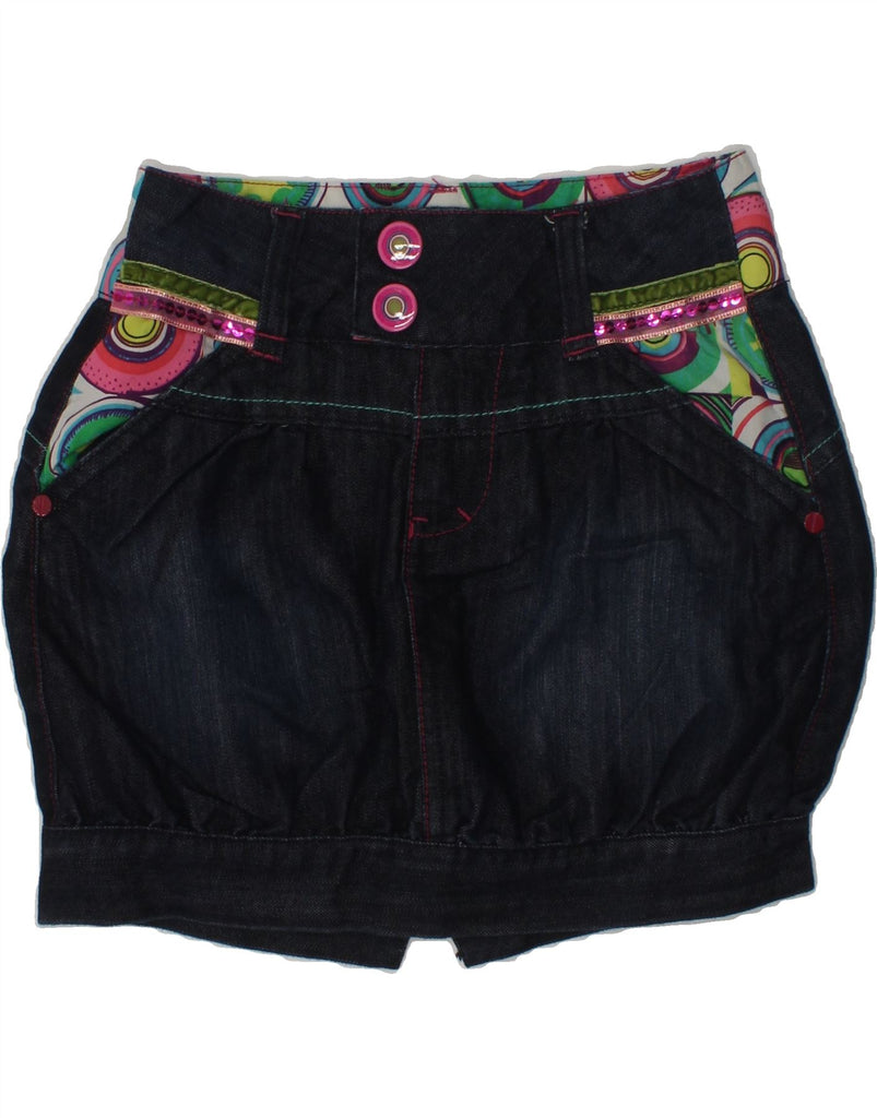 DESIGUAL Girls Denim Bubble Skirt 7-8 Years W22  Navy Blue Cotton | Vintage Desigual | Thrift | Second-Hand Desigual | Used Clothing | Messina Hembry 