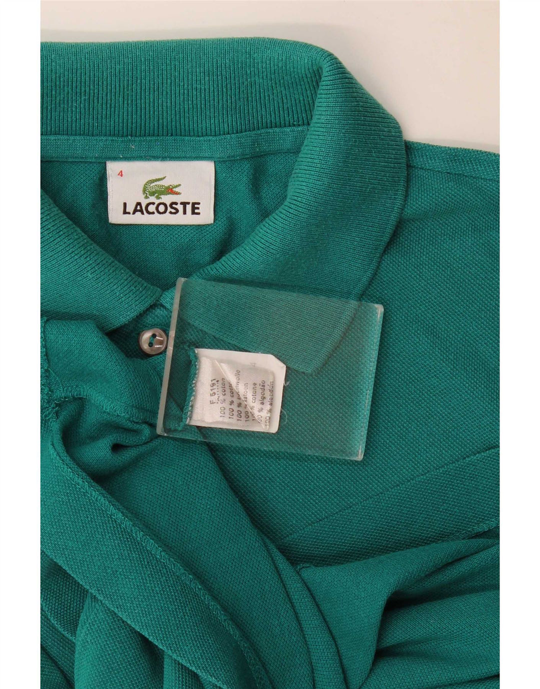 Lacoste Mens Polo Shirt Size 4 Medium Green Cotton