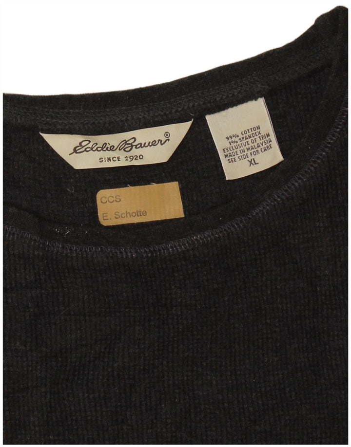 EDDIE BAUER Womens Crop Oversized Vest Tank Top UK 18 XL Grey Cotton