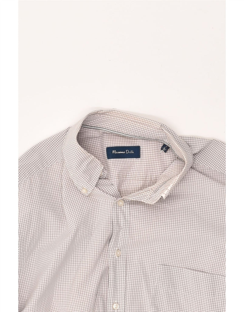 MASSIMO DUTTI Mens Shirt Large Grey Gingham | Vintage Massimo Dutti | Thrift | Second-Hand Massimo Dutti | Used Clothing | Messina Hembry 