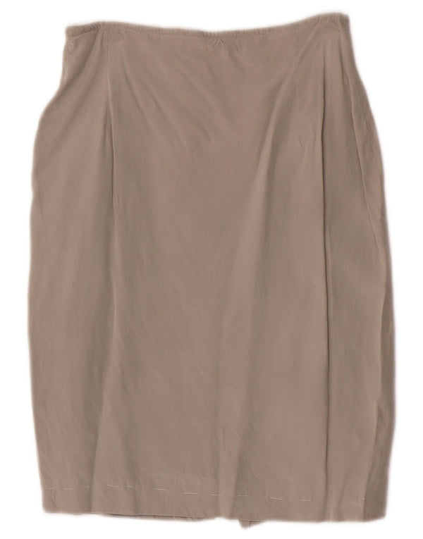 i Blues Womens Pencil Skirt IT 44 Medium W26 Beige Silk