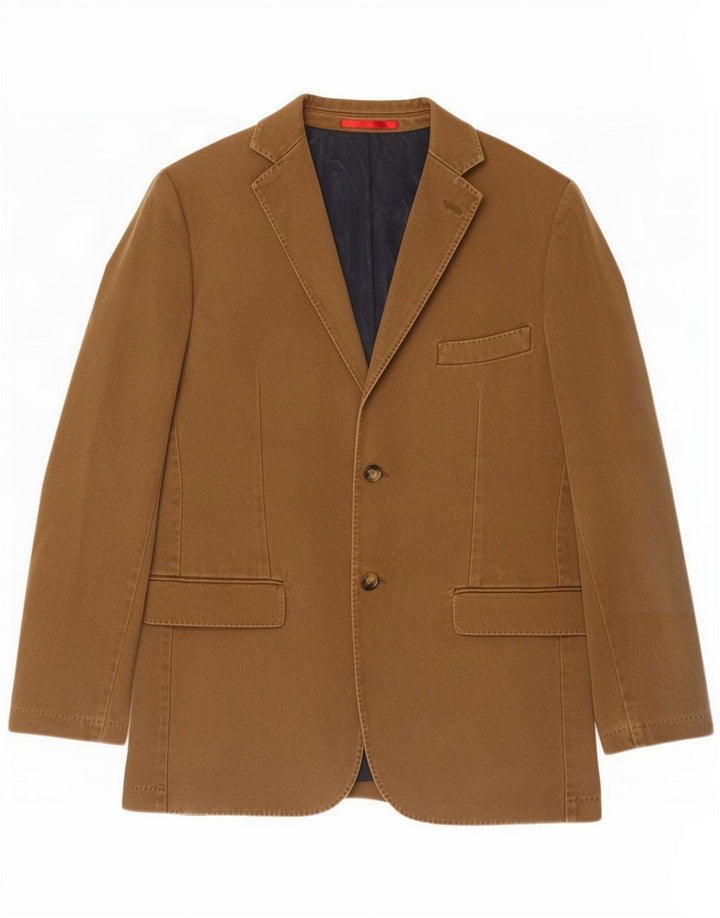 Gant Mens 2 Button Blazer Jacket EU 48 Medium Brown Cotton