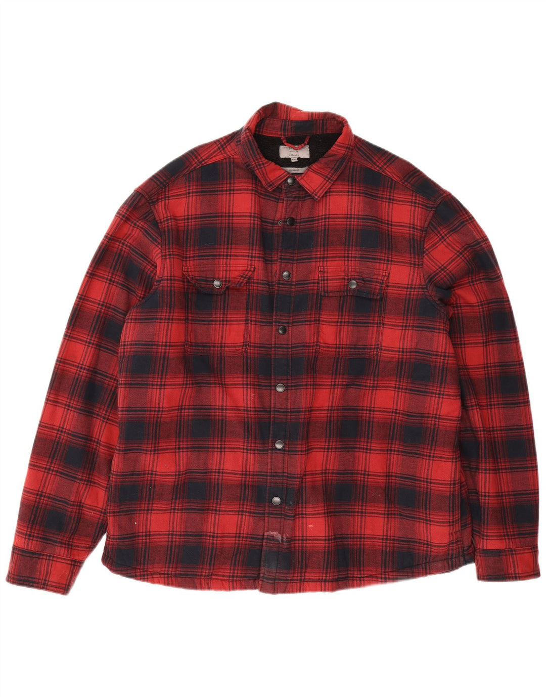 Marks & Spencer Mens Regular Overshirt Flannel Shirt 2XL Red Check