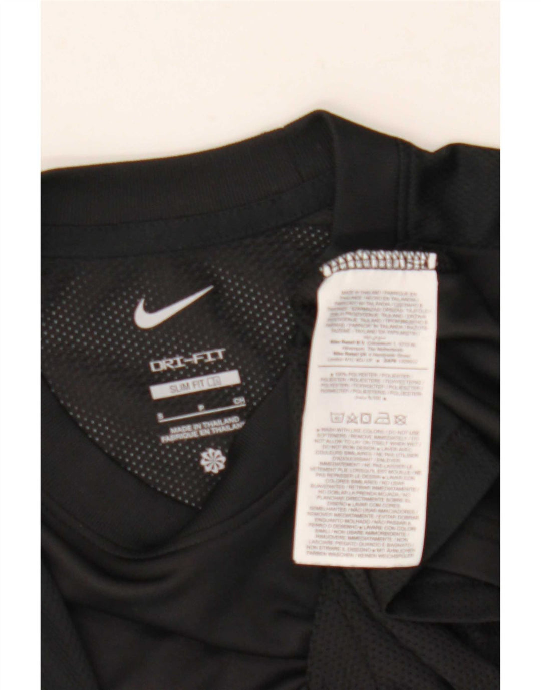 Nike Mens Dri Fit Slim T-Shirt Top Small Black Polyester