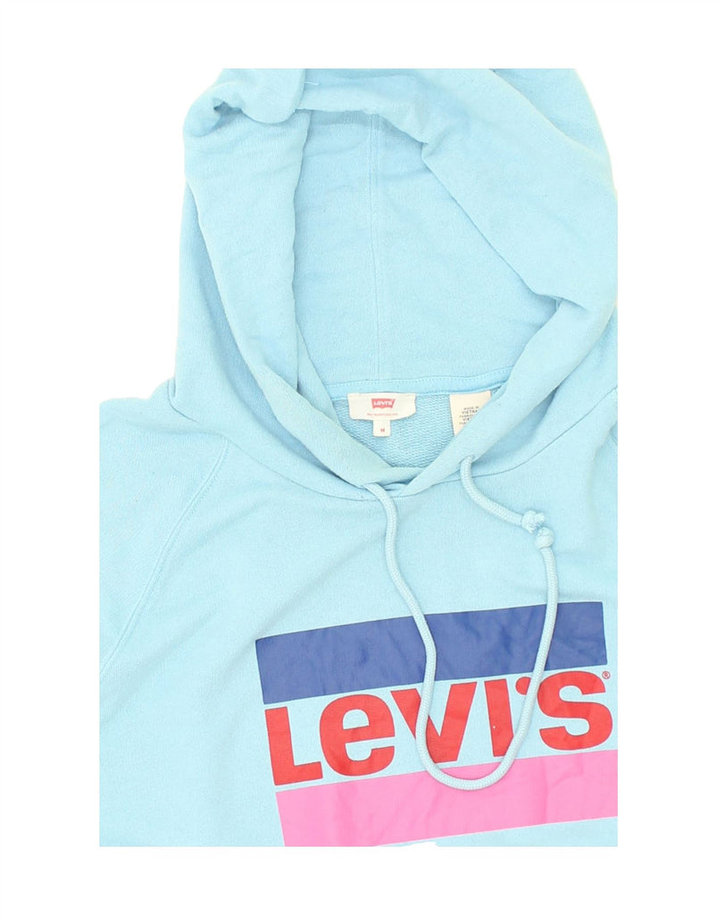 LEVI'S Womens Oversized Graphic Hoodie Jumper UK 14 Medium Blue Cotton | Vintage Levi's | Thrift | Second-Hand Levi's | Used Clothing | Messina Hembry 