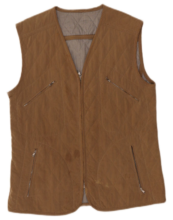 Allegri Womens Quilted Gilet UK 14 Medium Beige