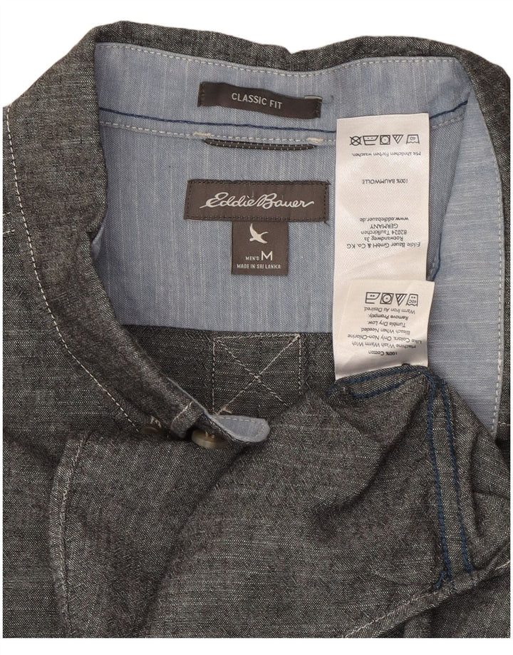 EDDIE BAUER Mens Classic Fit Shirt Medium Grey Cotton