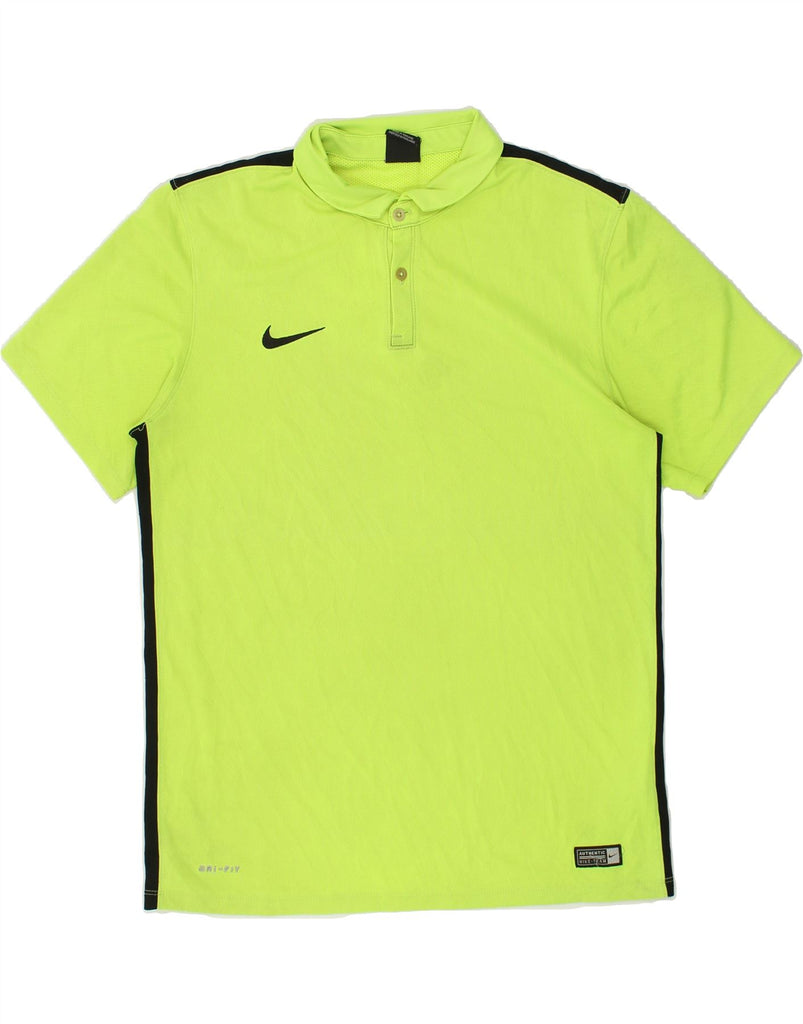 NIKE Mens Dri Fit Polo Shirt Medium Green Colourblock Polyester | Vintage Nike | Thrift | Second-Hand Nike | Used Clothing | Messina Hembry 