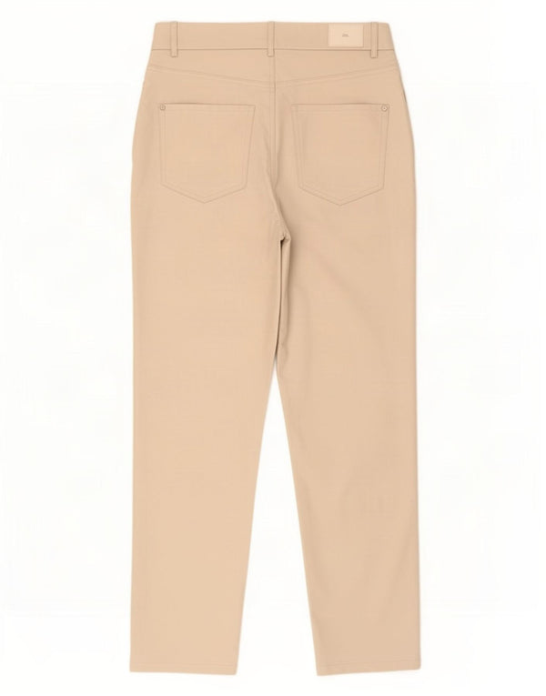 Zara Womens Tapered Faux Leather Trousers EU 38 Small W28 L27 Beige