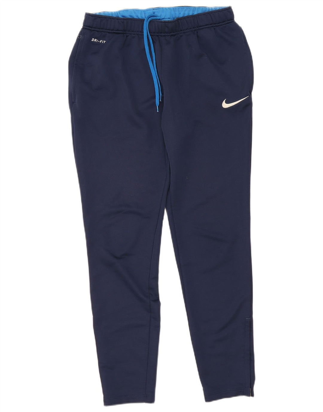 NIKE Mens Dri Fit Tracksuit Trousers Large  Navy Blue Polyester