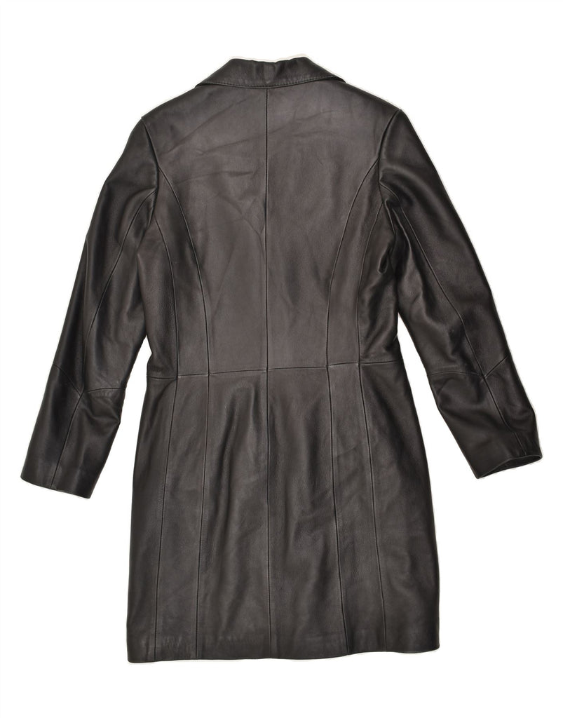 VINTAGE Womens Leather Coat IT 44 Medium Black Leather | Vintage Vintage | Thrift | Second-Hand Vintage | Used Clothing | Messina Hembry 