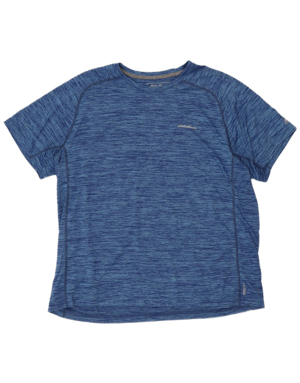 EDDIE BAUER Mens T-Shirt Top XL Blue Flecked Polyester