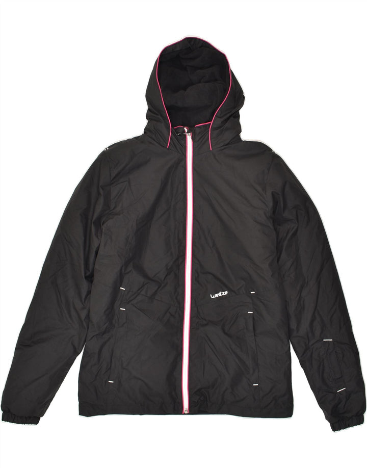 DECATHLON Mens Hooded Rain Jacket UK 36 Small Black Polyester | Vintage Decathlon | Thrift | Second-Hand Decathlon | Used Clothing | Messina Hembry 
