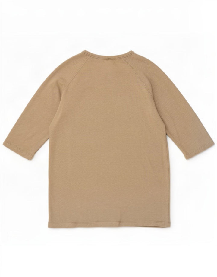 Zara Womens Top 3/4 Sleeve UK 12 Medium Grey Cotton