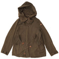 Zara Womens Hooded Parka Jacket UK 36 Small Green Nylon