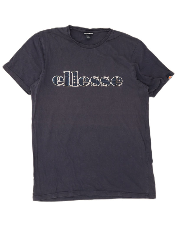 Ellesse Mens Graphic T-Shirt Top Medium Navy Blue Cotton