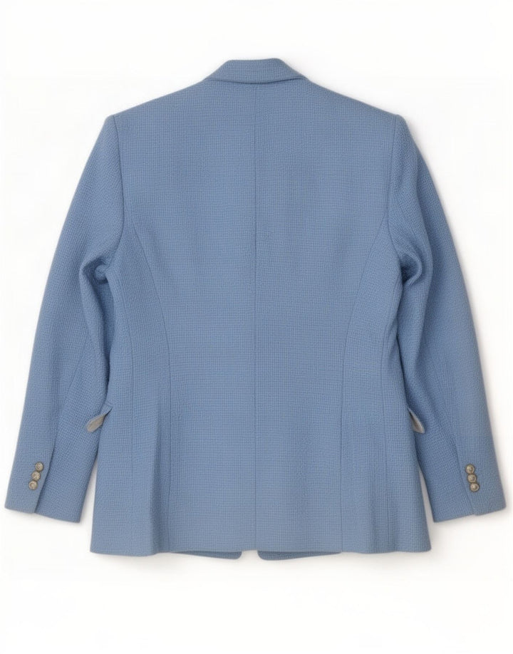 Zara Womens Open Blazer Jacket UK 10 Small Blue Cotton