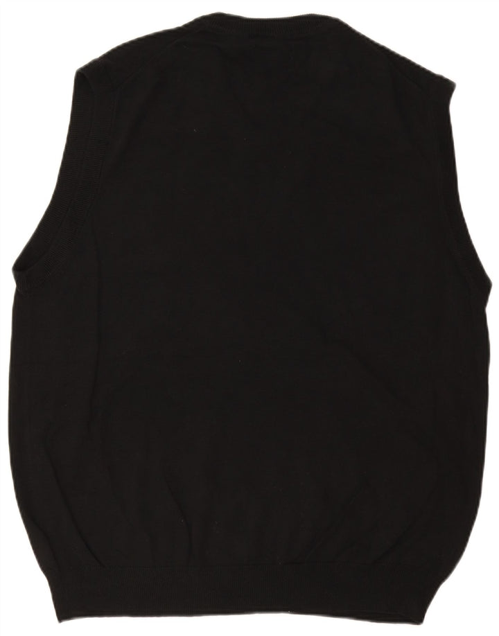 CHAPS Mens Vest Tank Top XL Black Cotton