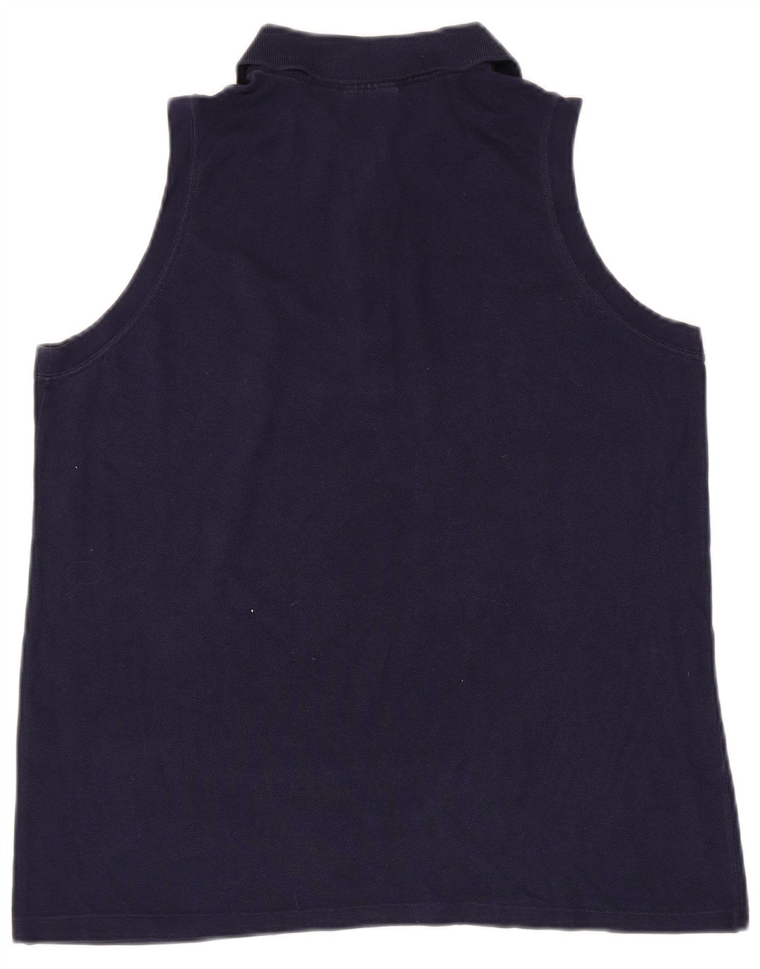 LACOSTE Womens Sleeveless Polo Shirt Size 44 Large Navy Blue Cotton