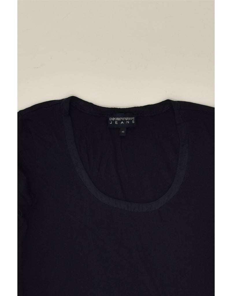 EMPORIO ARMANI Womens T-Shirt Top IT 40 Small Navy Blue | Vintage Emporio Armani | Thrift | Second-Hand Emporio Armani | Used Clothing | Messina Hembry 