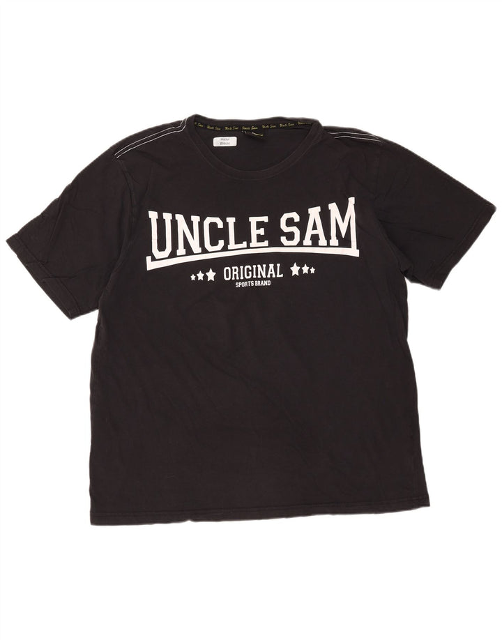 Uncle Sam Mens Graphic T-Shirt Top Large Black