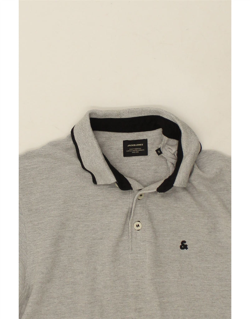 JACK & JONES Mens Polo Shirt Medium Grey Cotton | Vintage Jack & Jones | Thrift | Second-Hand Jack & Jones | Used Clothing | Messina Hembry 