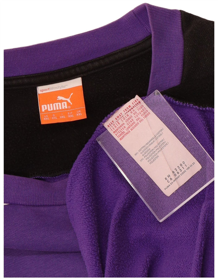 PUMA Mens Osnabruck Sweatshirt Jumper 2XL Purple Colourblock Cotton