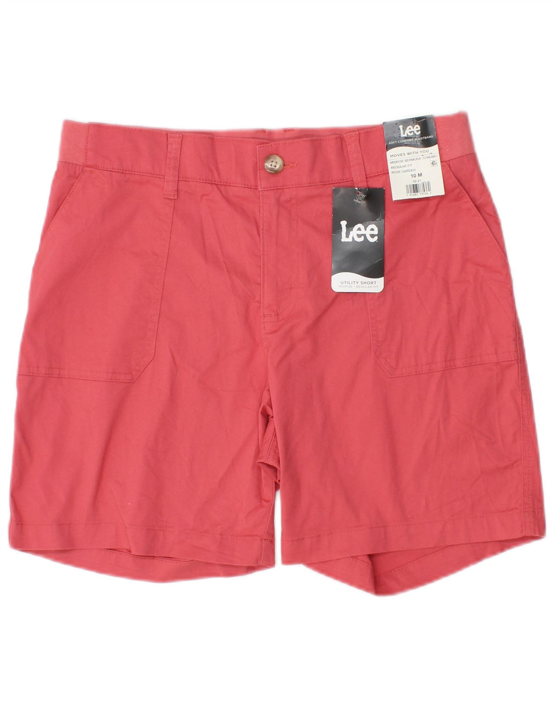 Lee Womens Mid Rise Regular Fit Bermuda Shorts US 10 Large W30 Pink Cotton