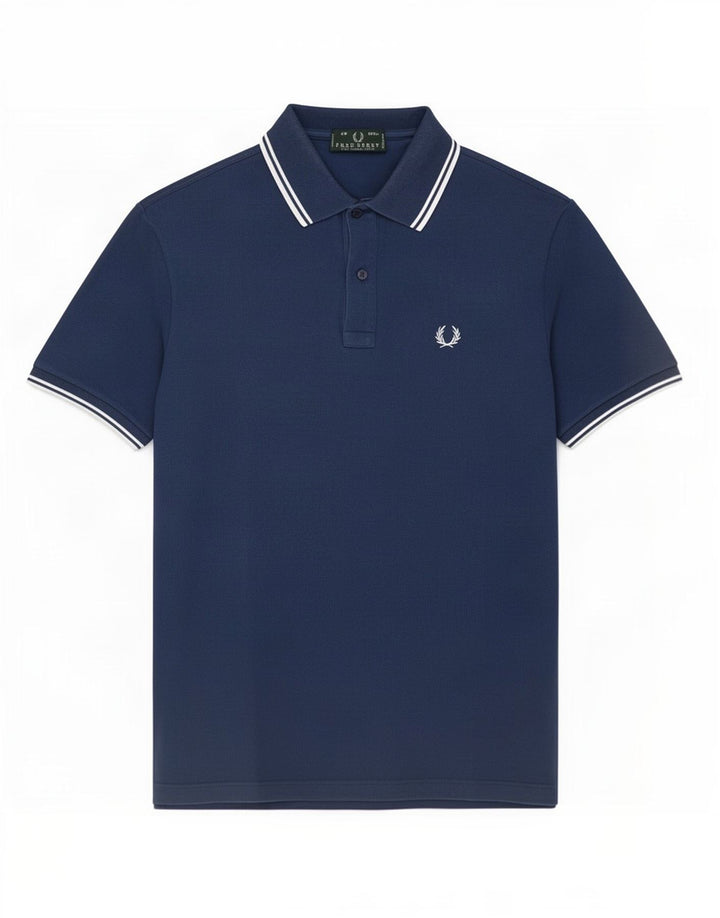 Fred Perry Mens Polo Shirt Medium Navy Blue Cotton