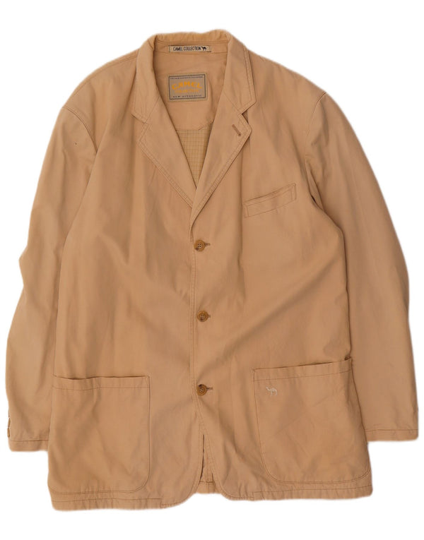 Camel Active Mens 3 Button Blazer Jacket IT 54 XL Beige Cotton