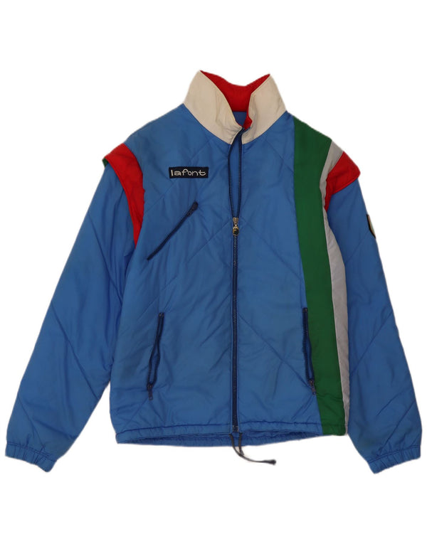 La Font Mens Padded Jacket IT 48 Medium Blue Colourblock Polyamide